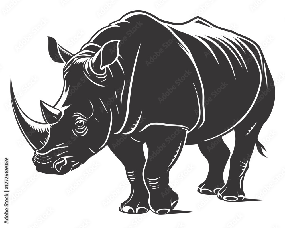 Fototapeta premium rhino on white background