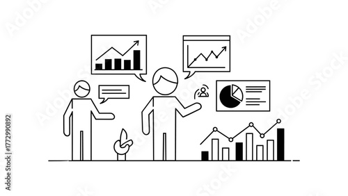 Business people discussing data analysis