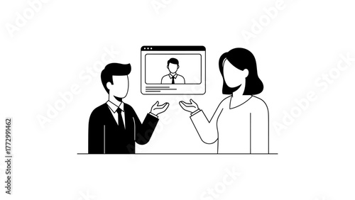Business people having video call