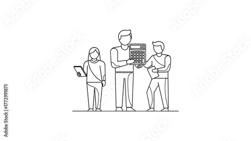 Business team with calculator