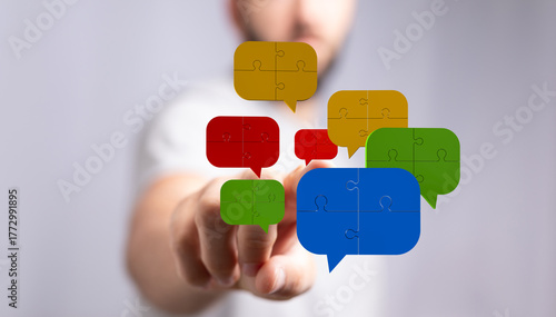 A person's hand pointing at...