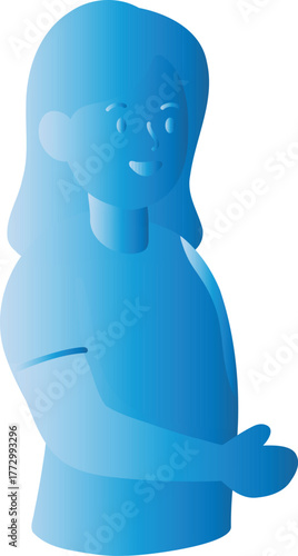 Woman with Blue Gradient