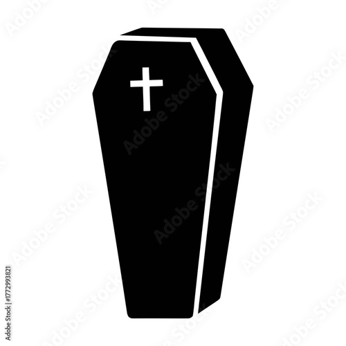 Find black coffin vector art, funeral casket illustration, death and burial icon graphic design
