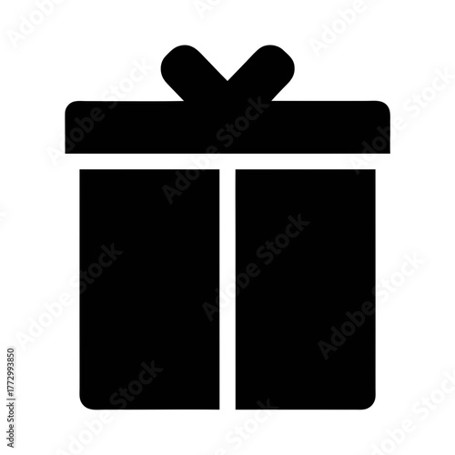 Gift box icon present package surprise birthday christmas celebration black vector element design