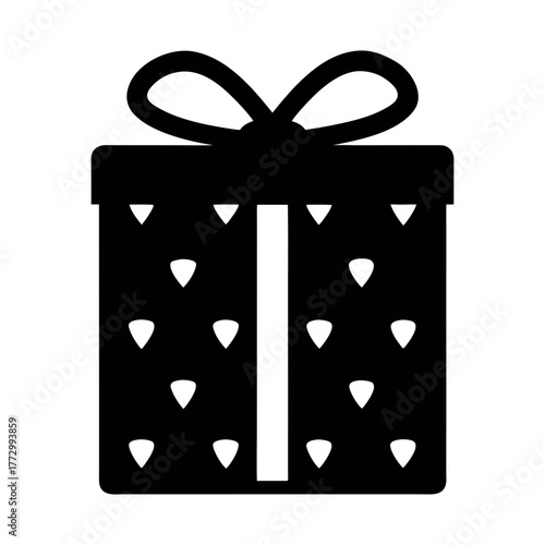 Gift box vector icon present with ribbon bow for christmas birthday and special occasion celebration