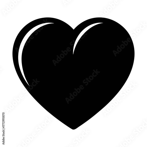 Black heart vector graphic for valentine's day love and romance designs heart shape illustration