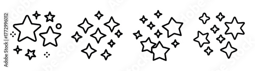 Hand drawn star vector design elements for christmas and new year decoration and backgrounds