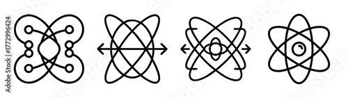 Abstract atom structure design vector, science and technology concept, molecule graphic art illustration