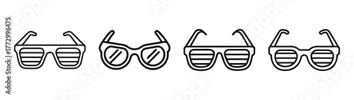 Collection of stylish sunglasses vector design for fashion eyewear and summer accessories icon set
