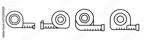 Measuring tape vector illustration set for sewing tailoring and diy projects accurate length tool