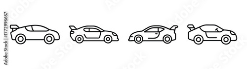 Cartoon car vector illustration set for coloring book pages and car design projects and more ideas