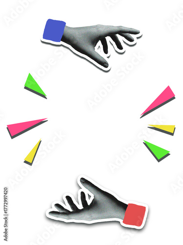 Monochromatic Hand invitation template, poster, concert banner, business presentation