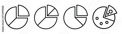 Pie chart diagram infographic vector illustration representing data analysis and statistics report