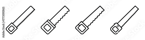 Hand saw types vector illustration for woodworking tools and carpentry equipment design element