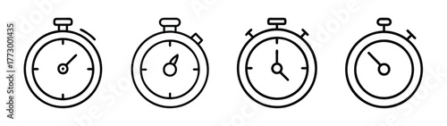 Stopwatch timer time clock chronometer countdown deadline measurement speed race sport outline drawing