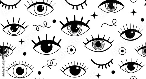 Whimsical Eyes Pattern A Repeating Design with a Mysterious and Enchanting Aura