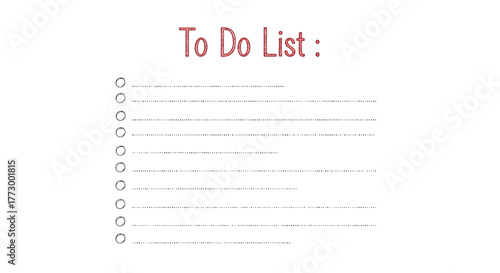 A blank checklist template for daily planning and task management, presented as a modern vector graphic illustration on an isolated white background