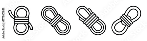 Illustration of different rope coil techniques for sailing climbing and nautical activities safety guide