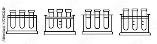 Laboratory test tube rack vector illustration for science experiment equipment and research 