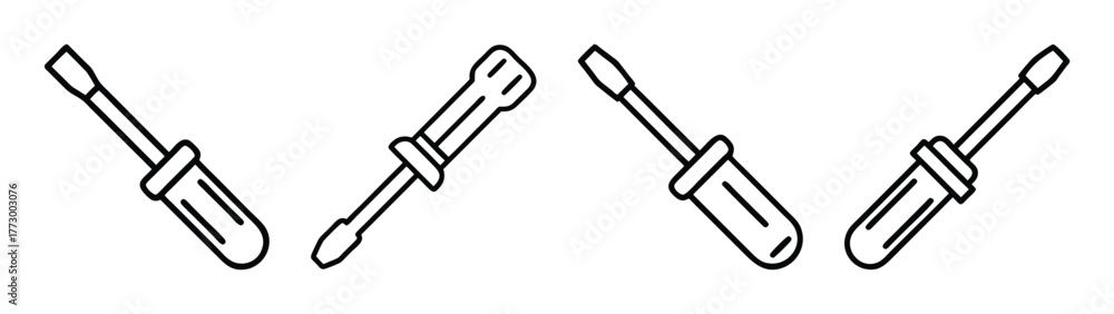Fototapeta premium Hand drawn screwdriver tools illustration for diy projects and home repair vector graphic design