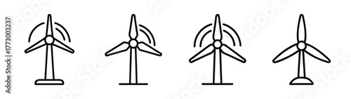Wind turbine vector illustration: renewable energy, wind power, sustainable energy, eco friendly, clean