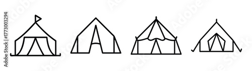 Camping tent vector illustration: outdoor adventure, camping equipment, tent types and design guide