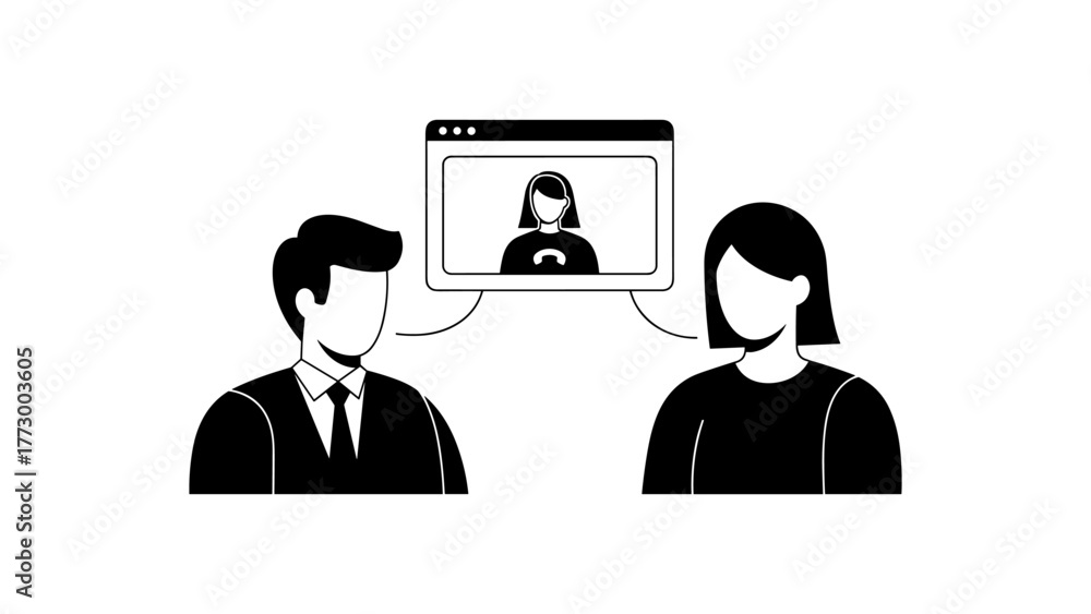 Fototapeta premium Business people having video call