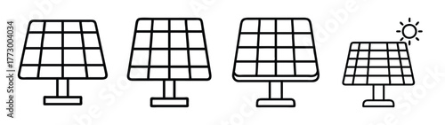 Solar panels renewable energy sustainable power photovoltaic cells clean energy illustration vector design