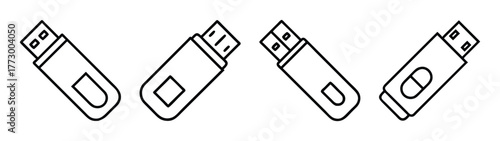 Download usb flash drive vector art: pendrive storage device design and memory stick illustration set
