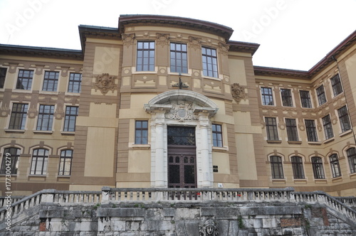 Rijeka, Croatia 10.2025. Palace of justice. Facade of Municipal Court of Rijeka (Opcinski sud Rijeka)