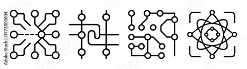 Abstract circuit diagrams schematic design vector illustration technology connection network system