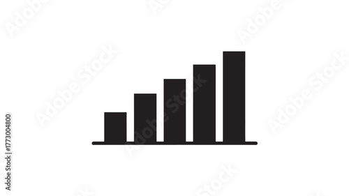 Signal strength indicator icon simple flat vector glyph for user interface design isolated on white background