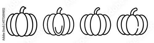 Pumpkin outline drawing vector illustration halloween thanksgiving autumn harvest clip art design
