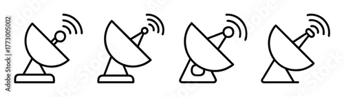 Satellite dish antenna vector illustration for communication broadcast and technology concept design