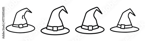 Collection of halloween witch hats vector illustration for halloween party and costume design