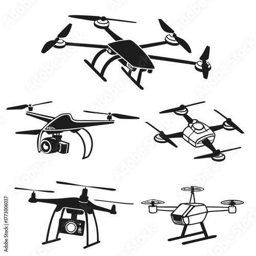 Collection of drone silhouettes