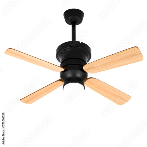 Photo of ceiling fan isolated on transparent background