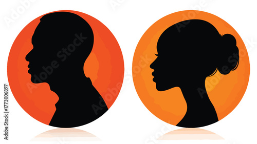 Diverse Male and Female Profile Picture Signs Vector without Background