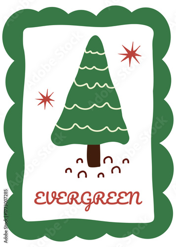 winter pattern, cute illustration. tree, stars, dots, snow, simple design. hand-drawn scribbles stand out on a white background. trendy concept for print, banners, posters. vector art illustration