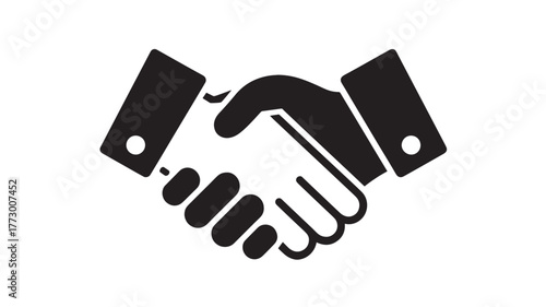 Handshake icon simple flat vector glyph isolated on white background for business and agreement concepts