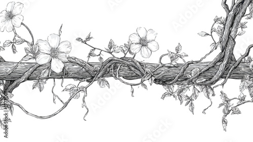Elegant Longstemmed Woody Vine Climbing Among Trees