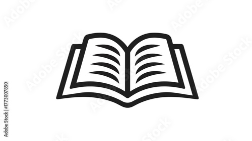 Open Book Novel Icon for Children's Book Day Concept