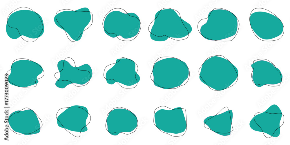 Obraz premium Modern Abstract Organic Blob Shapes Set – Smooth Fluid Vector Forms in Beige and Brown for Minimalist Design and Backgrounds