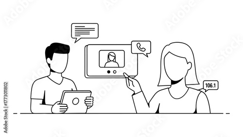 Colleagues in video conference call