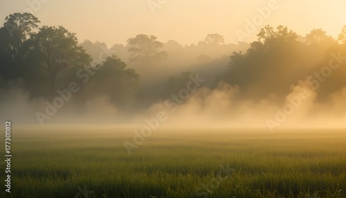 calm and peaceful morning scene with soft light.