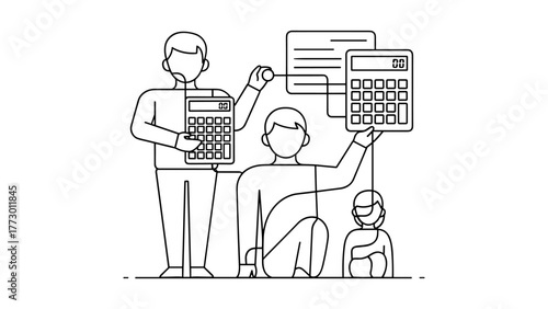 Business people calculating finances