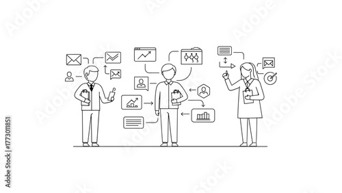 Business people working together, workflow concept