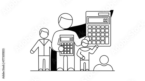 Business team with calculators for accounting work