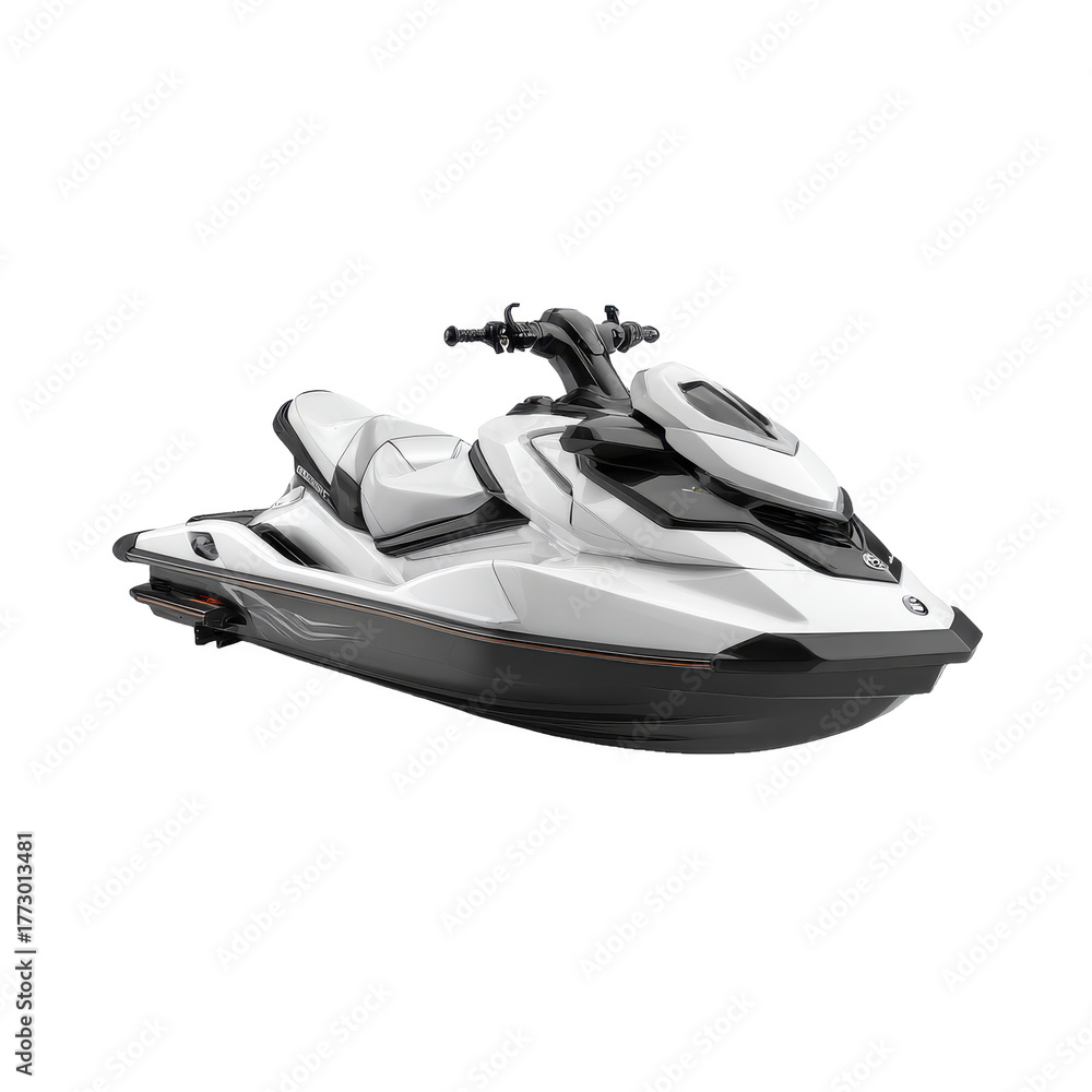 Naklejka premium White black personal watercraft png jet ski png marine png vehicle png ocean png summer png sport png speed png ride png transparent background image