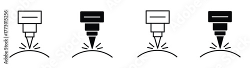 Laser machine icon, outline style icon for web site or mobile app, vector graphics